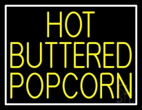 Yellow Hot Buttered Popcorn Neon Sign