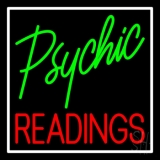 Green Psychic Red Readings With White Border Neon Sign