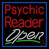Red Psychic Reader White Open Neon Sign