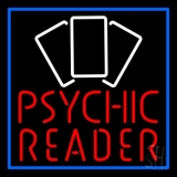 Red Psychic Reader With Cards Neon Sign
