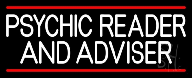 White Psychic Reader And Advisor With Red Line Neon Sign
