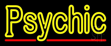 Yellow Double Stroke Psychic Neon Sign