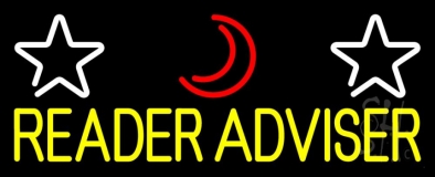 Yellow Reader Advisor Neon Sign
