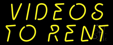 Yellow Videos To Rent Neon Sign