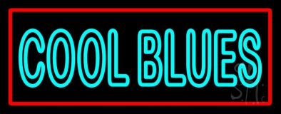 Red Border Cool Blues Neon Sign