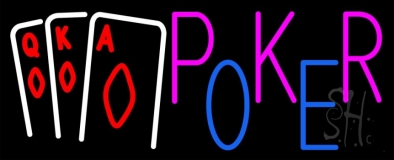 Poker With Cards Neon Sign