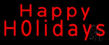 Red Happy Holidays Neon Sign