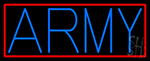 Blue Army With Red Border Neon Sign
