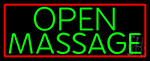 Green Open Massage Neon Sign