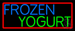 Oval Blue Green Frozen Yogurt Neon Sign