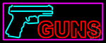 Red Gun Turquoise Logo Neon Sign