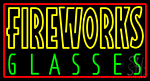 Fire Work Glasses 1 Neon Sign