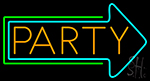 Party With Arrow Neon Sign