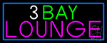 3 Bay Lounge With Blue Border Neon Sign