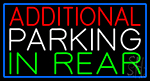 Additional Parking In Rear With Blue Border Neon Sign