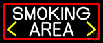 Smoking Area And Arrow With Red Border Neon Sign