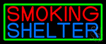 Smoking Shelter With Green Border Neon Sign