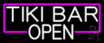 White Tiki Bar Open Neon Sign