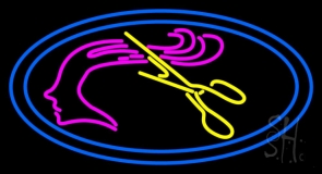 Haircut Logo Neon Sign