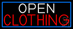 Open Clothing With Blue Border Neon Sign
