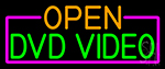 Open Dvd Video With Pink Border Neon Sign