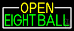 Open Eight Ball With White Border Neon Sign