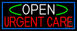Open Urgent Care With Blue Border Neon Sign