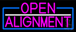 Pink Open Alignment With Blue Border Neon Sign