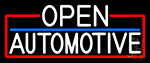 White Open Automotive With Red Border Neon Sign