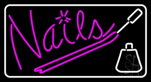 Pink Nails With Nail Polish Neon Sign