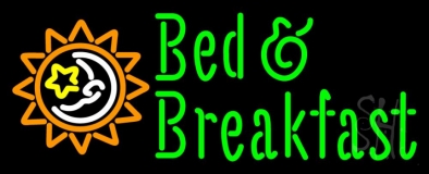 Bed And Breakfast With Sun Logo Neon Sign