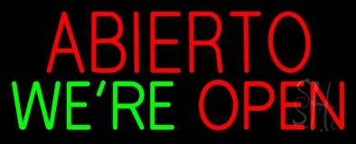 Abierto We Are Open Neon Sign