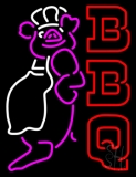 Double Stroke Bbq Pig Logo Neon Sign
