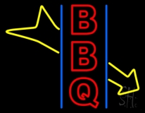 Red Bbq With Arrow Neon Sign