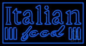 Blue Double Stroke Italian Food Neon Sign