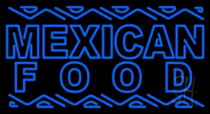Blue Mexican Food Neon Sign