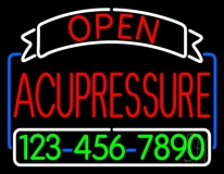 Red Acupressure With Phone Number Neon Sign
