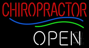 Red Chiropractor Open Neon Sign
