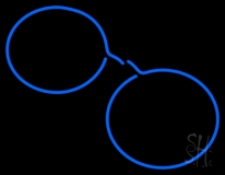 Blue Glasses Logo Neon Sign