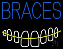 Braces With Teeth Neon Sign