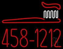 Dentist Brush Logo With Phone Number Neon Sign