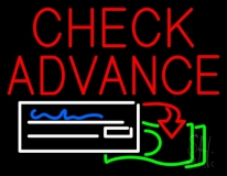 Red Check Advance With Logo Neon Sign