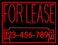 For Lease With Phone Number Neon Sign