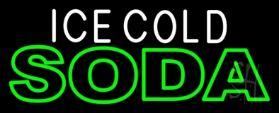 Ice Cold Double Stroke Soda Neon Sign