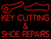 Key Cutting And Shoe Repairs Logo Neon Sign