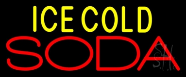 Ice Cold Double Stroke Soda 1 Neon Sign