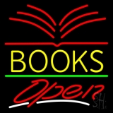 Yellow Books Open Neon Sign