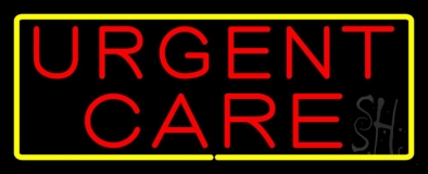 Urgent Care Rectangle Yellow Neon Sign