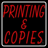 Printing And Copies Square Neon Sign