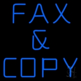 Blue Fax And Copy Neon Sign